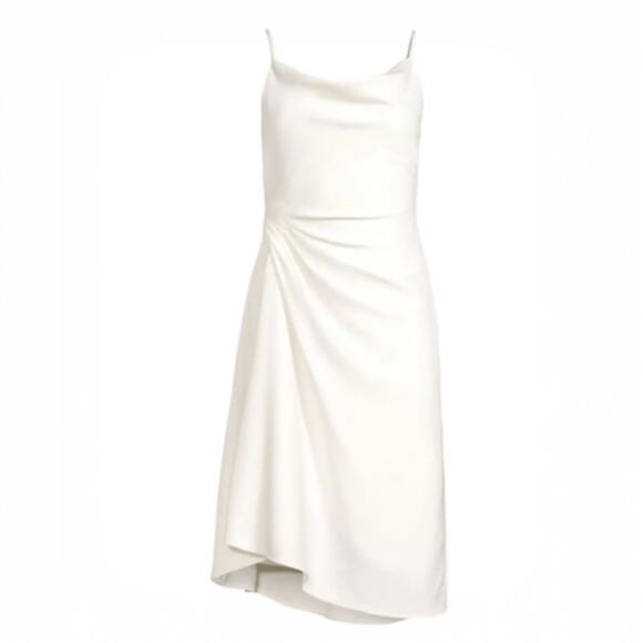 Aidan Mattox 10 Off White Party Cocktail Dress Y2K Style Slipdress Minimalist